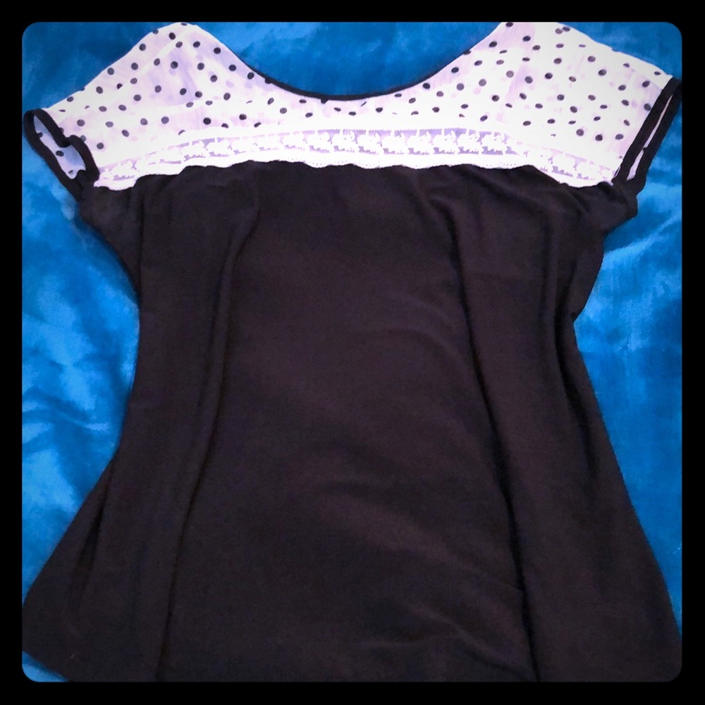 Black and polka dot blouse